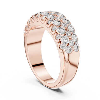 Men’s Lab Grown Diamond Pavé Ring 1.91 CT | 52 Round Diamonds | 14K Solid Gold Luxury Statement Band