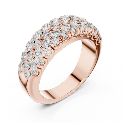 Men’s Lab Grown Diamond Pavé Ring 1.91 CT | 52 Round Diamonds | 14K Solid Gold Luxury Statement Band