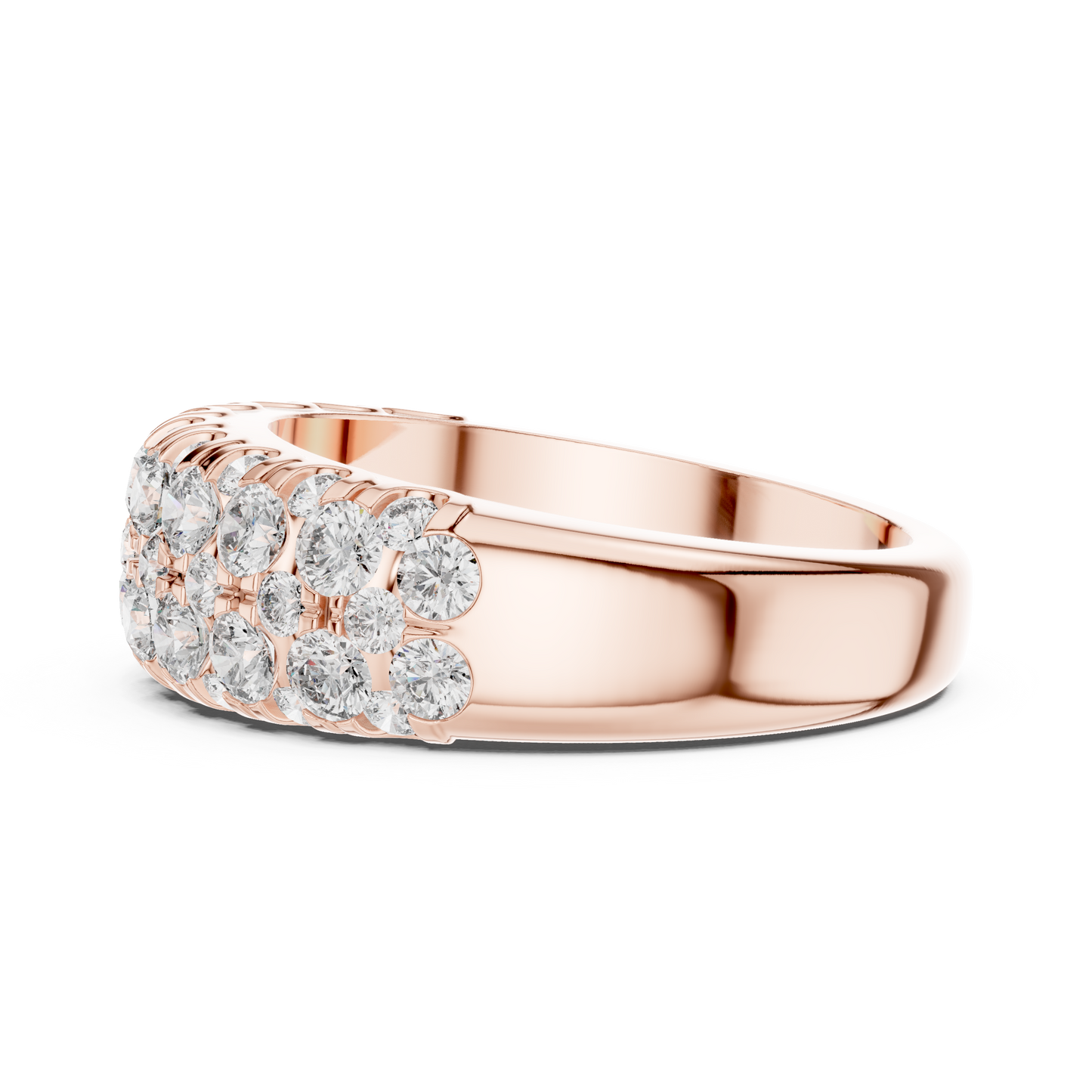 Men’s Lab Grown Diamond Pavé Ring 1.91 CT | 52 Round Diamonds | 14K Solid Gold Luxury Statement Band