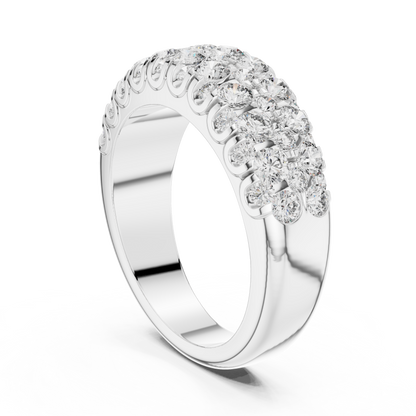 Men’s Lab Grown Diamond Pavé Ring 1.91 CT | 52 Round Diamonds | 14K Solid Gold Luxury Statement Band