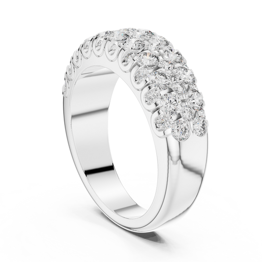 Men’s Lab Grown Diamond Pavé Ring 1.91 CT | 52 Round Diamonds | 14K Solid Gold Luxury Statement Band