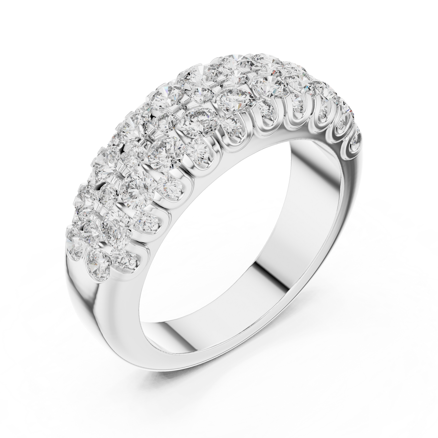 Men’s Lab Grown Diamond Pavé Ring 1.91 CT | 52 Round Diamonds | 14K Solid Gold Luxury Statement Band