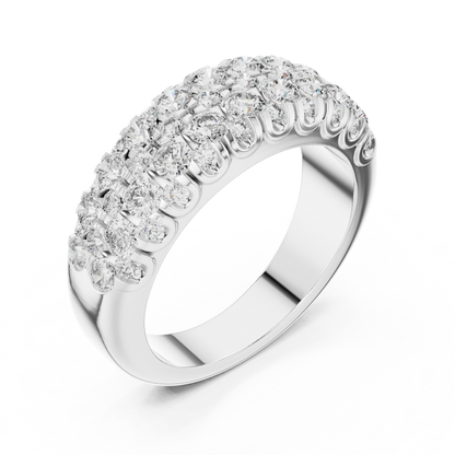 Men’s Lab Grown Diamond Pavé Ring 1.91 CT | 52 Round Diamonds | 14K Solid Gold Luxury Statement Band