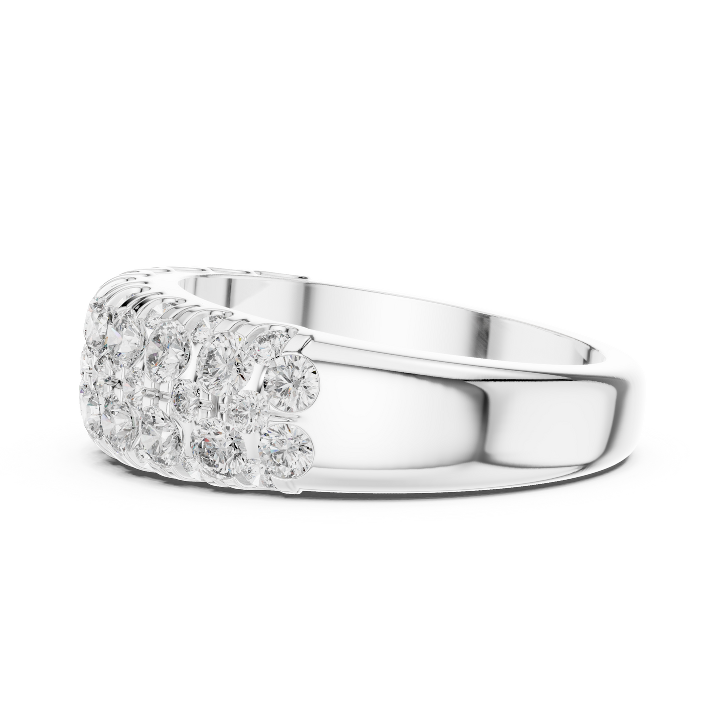 Men’s Lab Grown Diamond Pavé Ring 1.91 CT | 52 Round Diamonds | 14K Solid Gold Luxury Statement Band