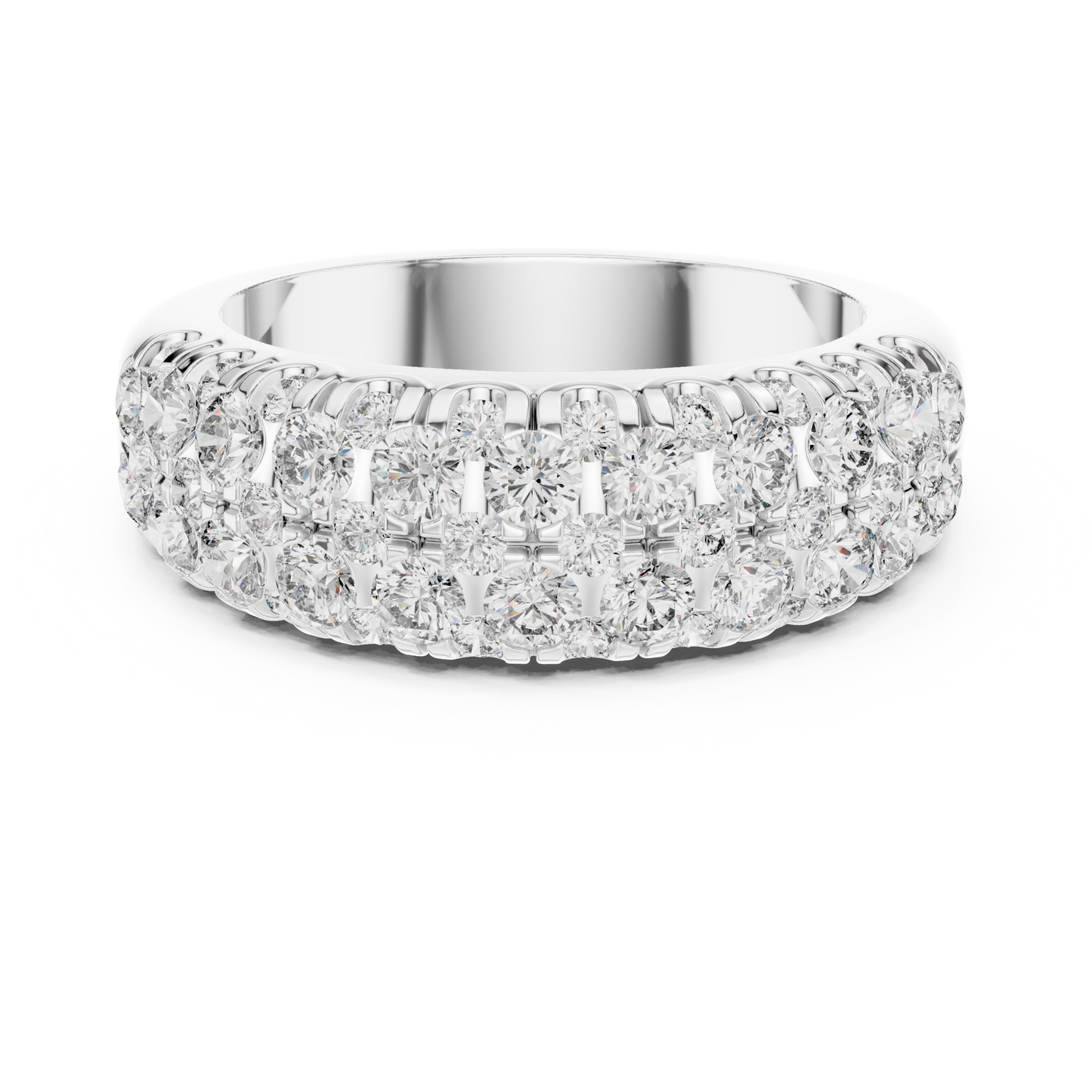 Men’s Lab Grown Diamond Pavé Ring 1.91 CT | 52 Round Diamonds | 14K Solid Gold Luxury Statement Band