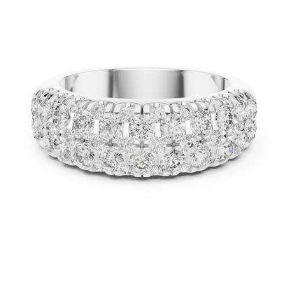 Men’s Lab Grown Diamond Pavé Ring 1.91 CT | 52 Round Diamonds | 14K Solid Gold Luxury Statement Band