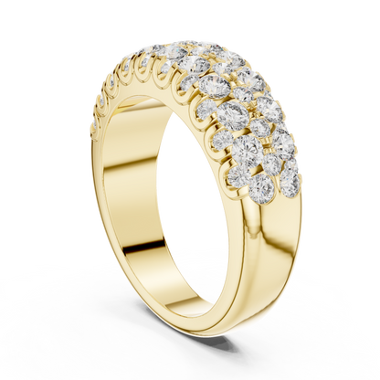 Men’s Lab Grown Diamond Pavé Ring 1.91 CT | 52 Round Diamonds | 14K Solid Gold Luxury Statement Band