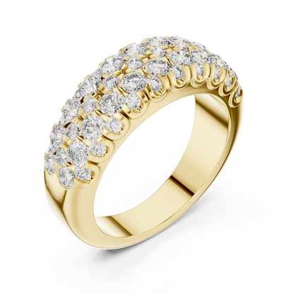 Men’s Lab Grown Diamond Pavé Ring 1.91 CT | 52 Round Diamonds | 14K Solid Gold Luxury Statement Band