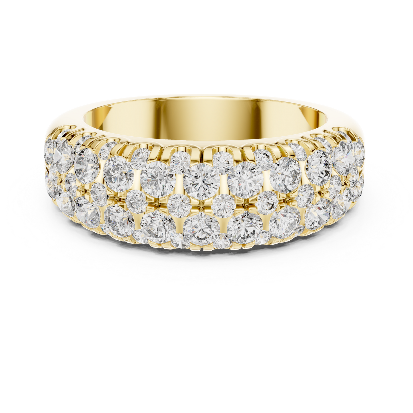 Men’s Lab Grown Diamond Pavé Ring 1.91 CT | 52 Round Diamonds | 14K Solid Gold Luxury Statement Band