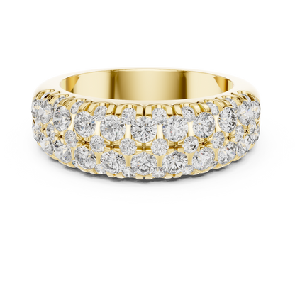 Men’s Lab Grown Diamond Pavé Ring 1.91 CT | 52 Round Diamonds | 14K Solid Gold Luxury Statement Band