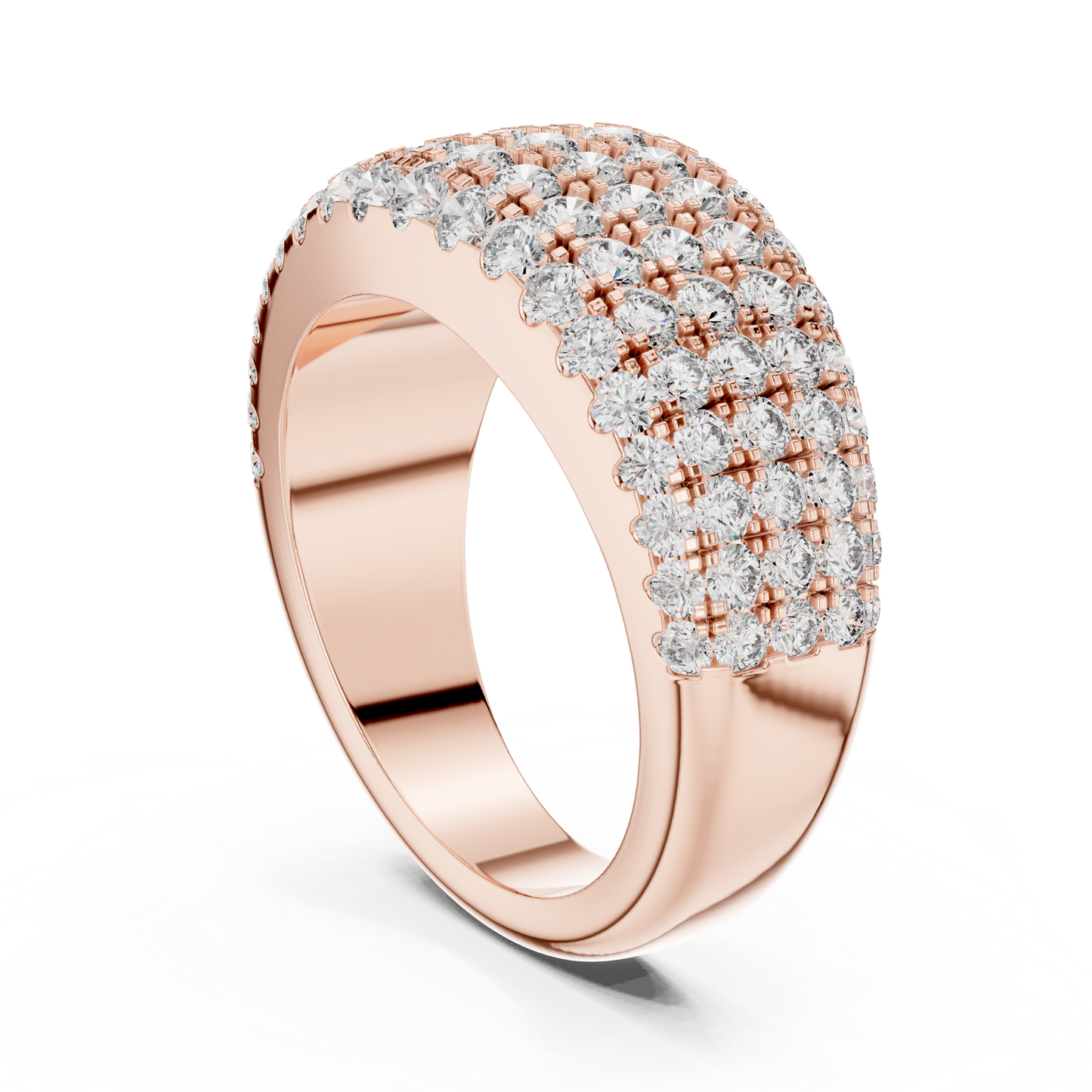 Luxury Multi-Row Pavé Lab Grown Diamond Wedding Band | 14K Gold Anniversary Ring