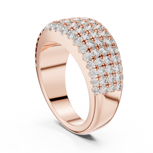 Luxury Multi-Row Pavé Lab Grown Diamond Wedding Band | 14K Gold Anniversary Ring
