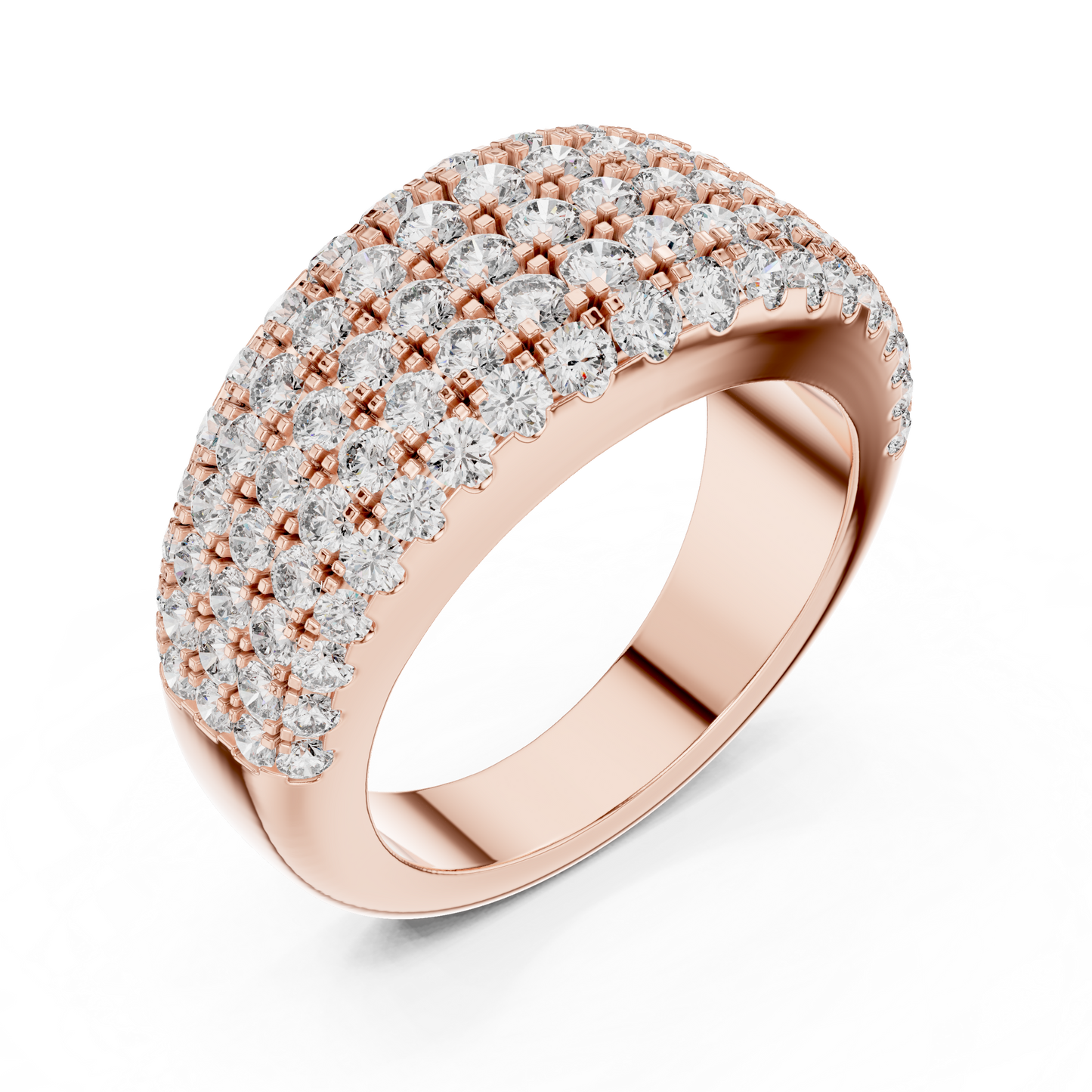 Luxury Multi-Row Pavé Lab Grown Diamond Wedding Band | 14K Gold Anniversary Ring
