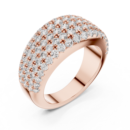 Luxury Multi-Row Pavé Lab Grown Diamond Wedding Band | 14K Gold Anniversary Ring
