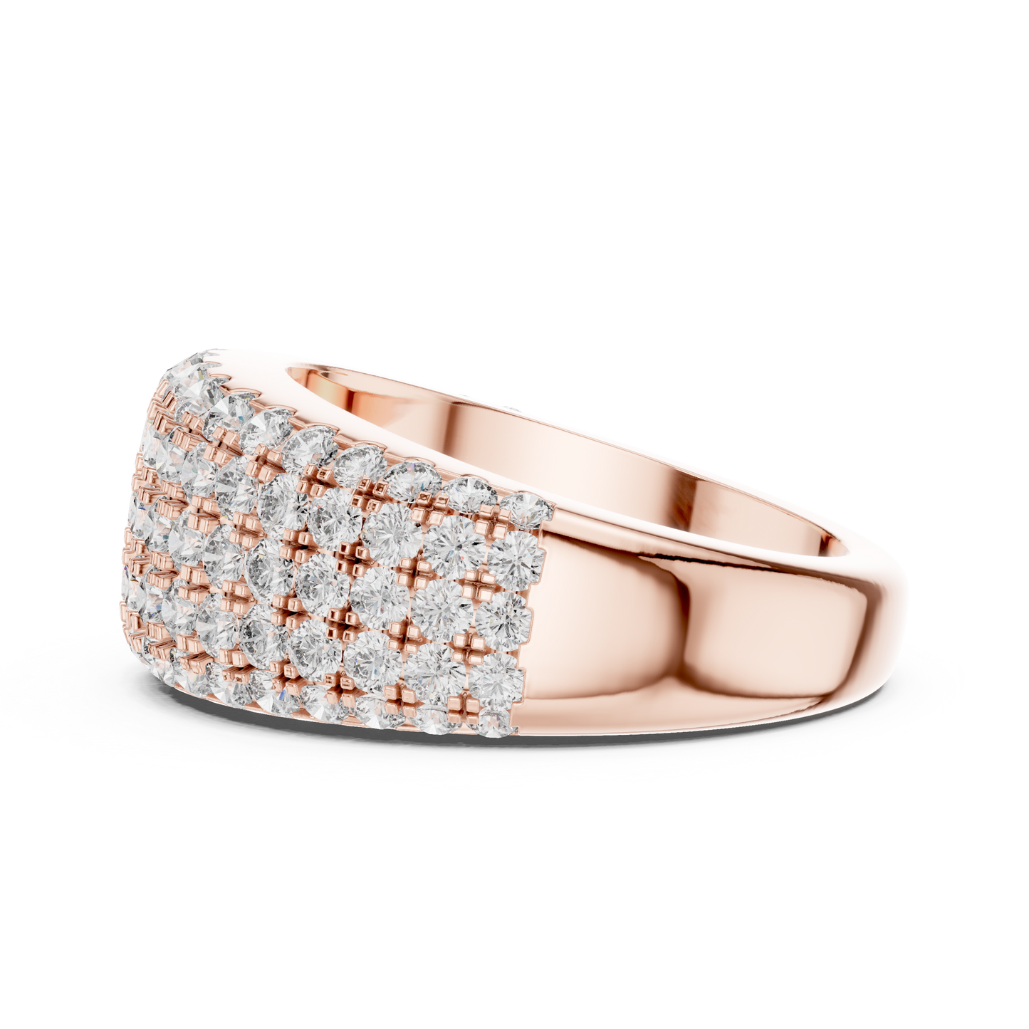 Luxury Multi-Row Pavé Lab Grown Diamond Wedding Band | 14K Gold Anniversary Ring