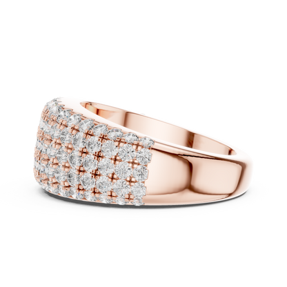 Luxury Multi-Row Pavé Lab Grown Diamond Wedding Band | 14K Gold Anniversary Ring