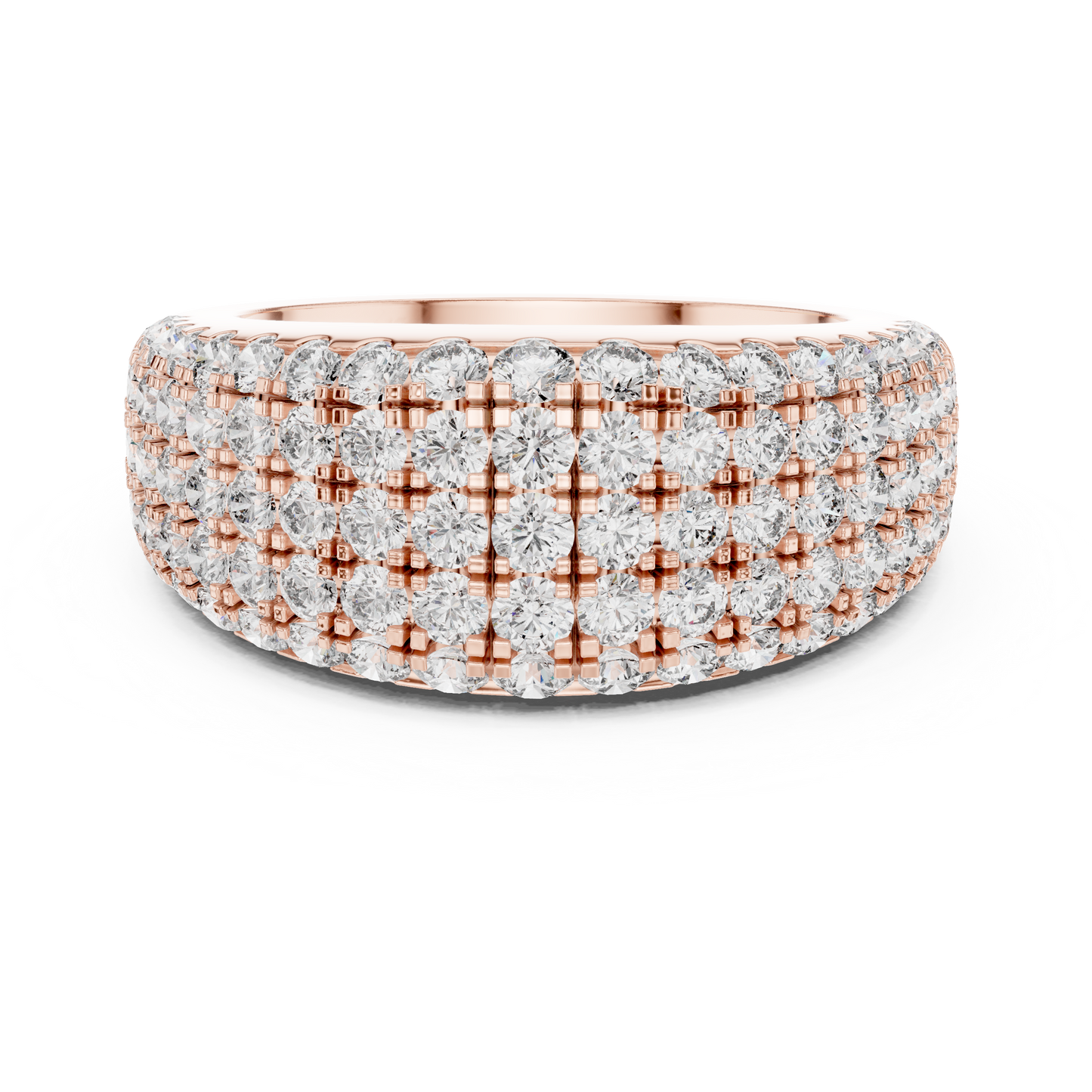Luxury Multi-Row Pavé Lab Grown Diamond Wedding Band | 14K Gold Anniversary Ring