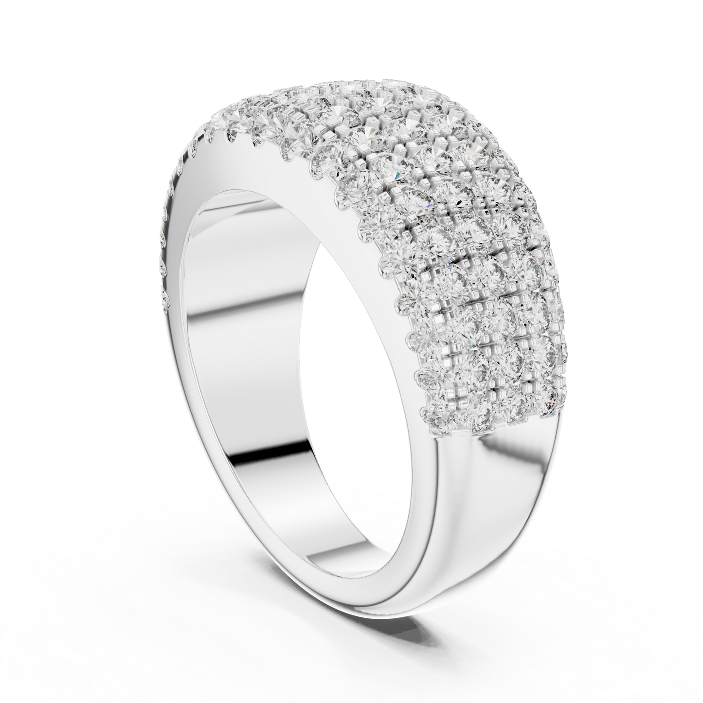 Luxury Multi-Row Pavé Lab Grown Diamond Wedding Band | 14K Gold Anniversary Ring