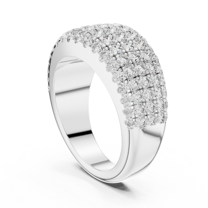 Luxury Multi-Row Pavé Lab Grown Diamond Wedding Band | 14K Gold Anniversary Ring