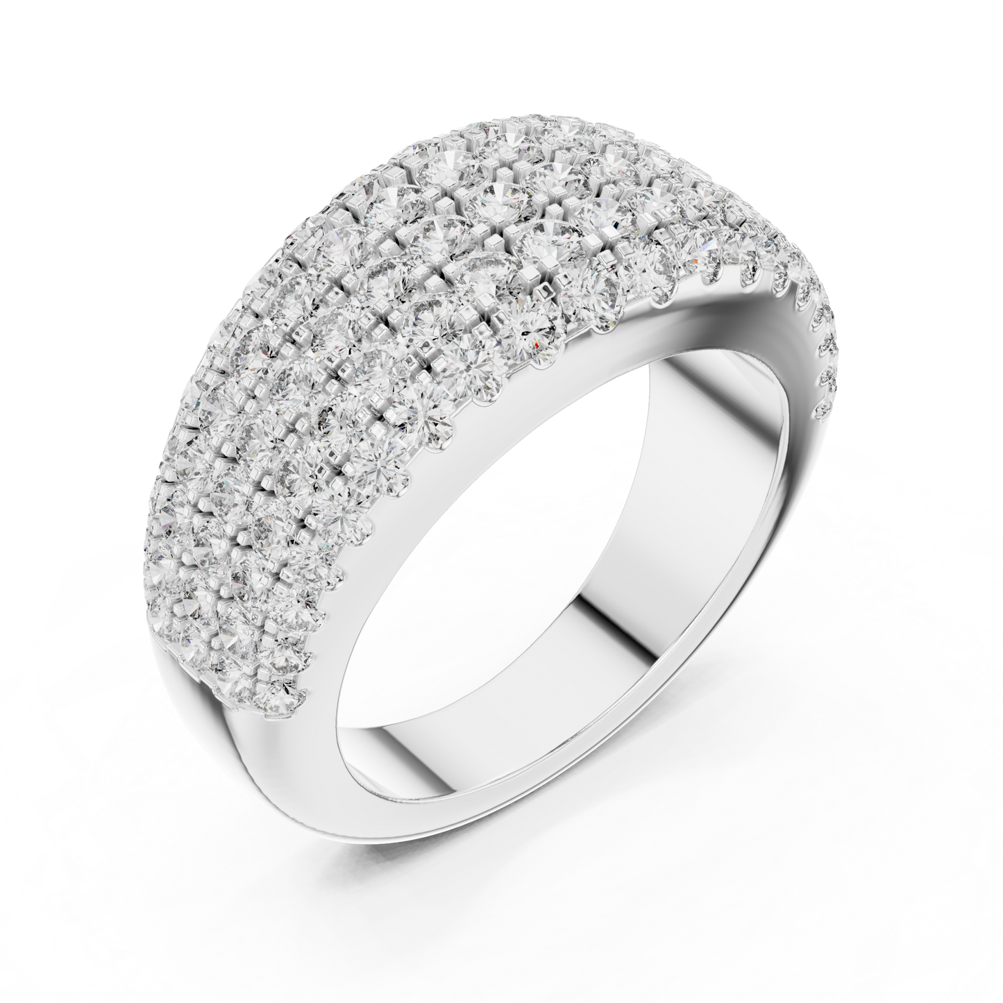 Luxury Multi-Row Pavé Lab Grown Diamond Wedding Band | 14K Gold Anniversary Ring