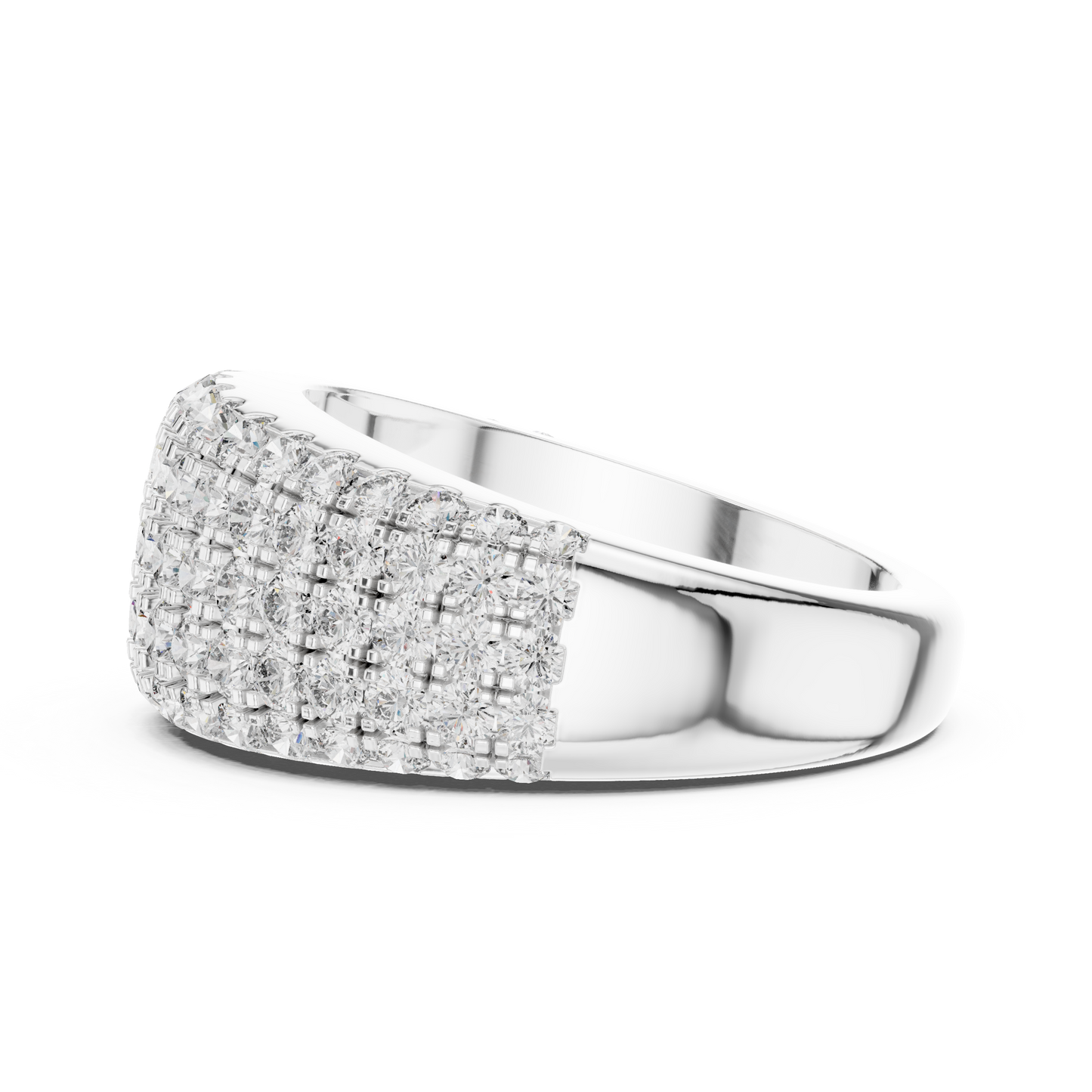 Luxury Multi-Row Pavé Lab Grown Diamond Wedding Band | 14K Gold Anniversary Ring