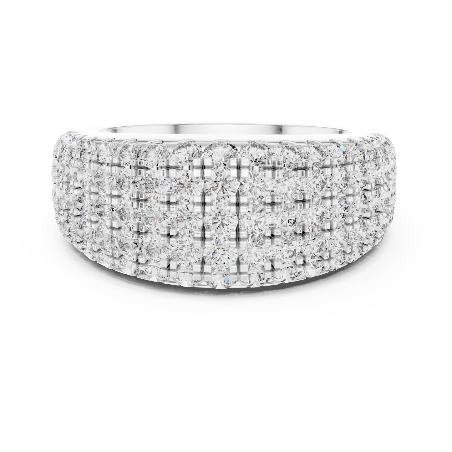 Luxury Multi-Row Pavé Lab Grown Diamond Wedding Band | 14K Gold Anniversary Ring