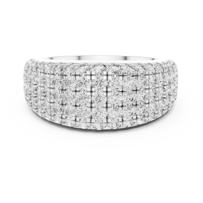 Luxury Multi-Row Pavé Lab Grown Diamond Wedding Band | 14K Gold Anniversary Ring