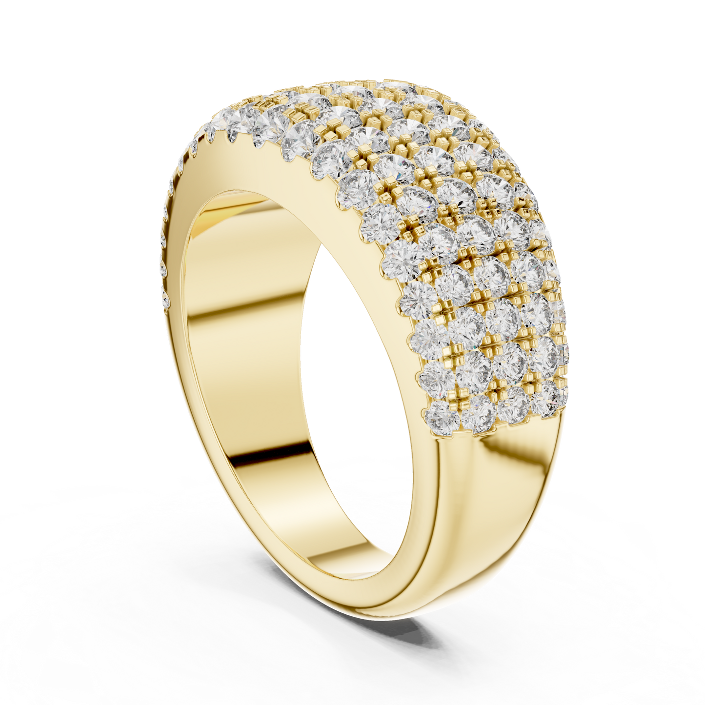 Luxury Multi-Row Pavé Lab Grown Diamond Wedding Band | 14K Gold Anniversary Ring