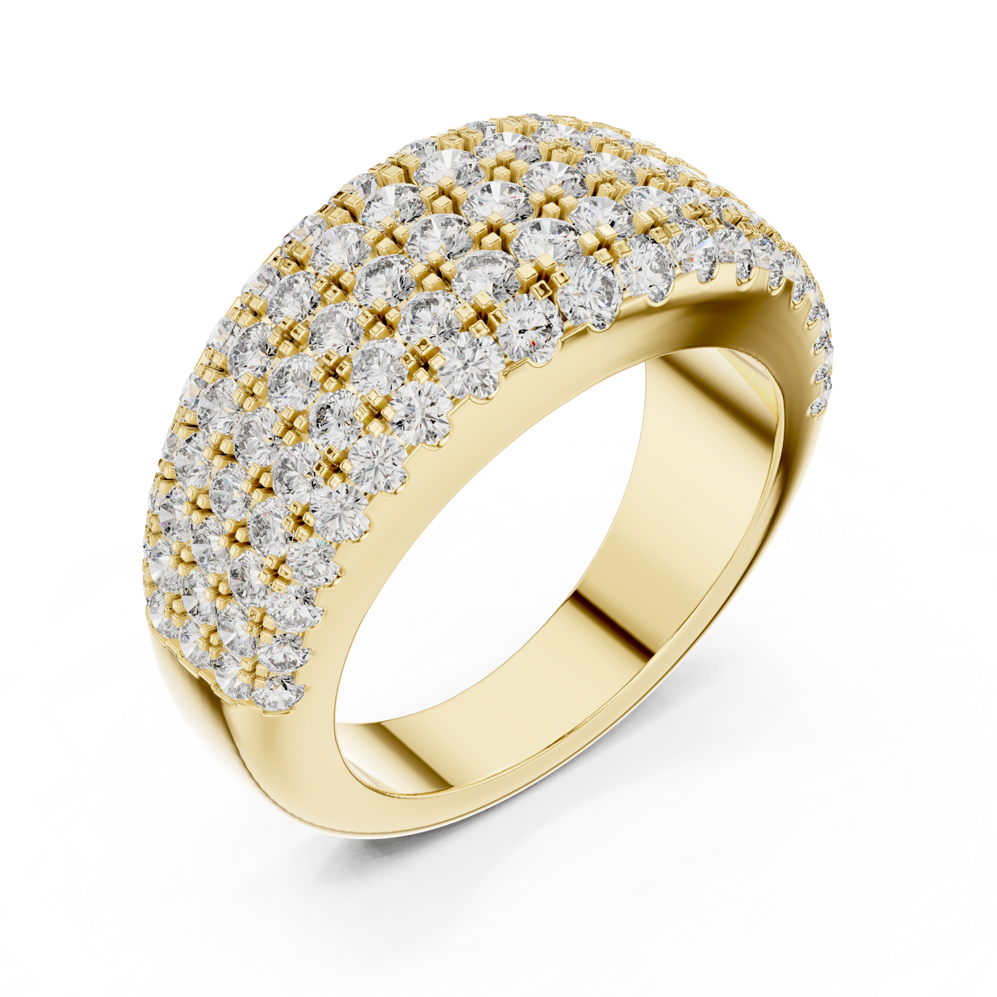 Luxury Multi-Row Pavé Lab Grown Diamond Wedding Band | 14K Gold Anniversary Ring