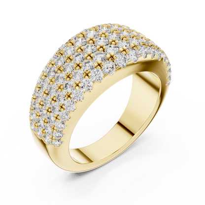 Luxury Multi-Row Pavé Lab Grown Diamond Wedding Band | 14K Gold Anniversary Ring