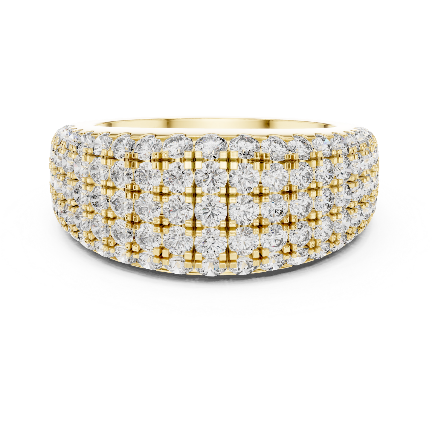 Luxury Multi-Row Pavé Lab Grown Diamond Wedding Band | 14K Gold Anniversary Ring