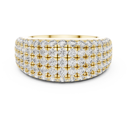 Luxury Multi-Row Pavé Lab Grown Diamond Wedding Band | 14K Gold Anniversary Ring