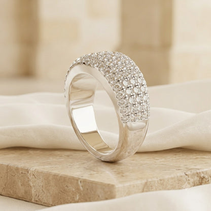 Luxury Multi-Row Pavé Lab Grown Diamond Wedding Band | 14K Gold Anniversary Ring