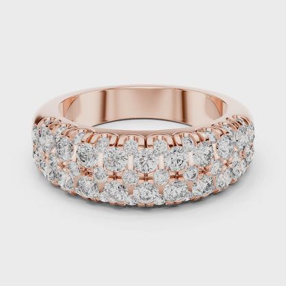 Men’s Lab Grown Diamond Pavé Ring 1.91 CT | 52 Round Diamonds | 14K Solid Gold Luxury Statement Band