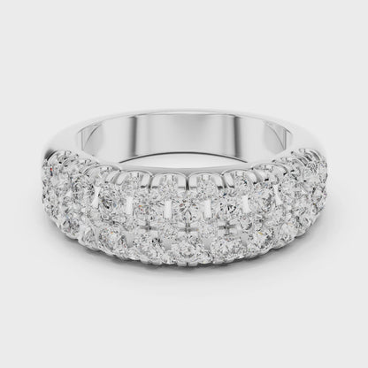 Men’s Lab Grown Diamond Pavé Ring 1.91 CT | 52 Round Diamonds | 14K Solid Gold Luxury Statement Band
